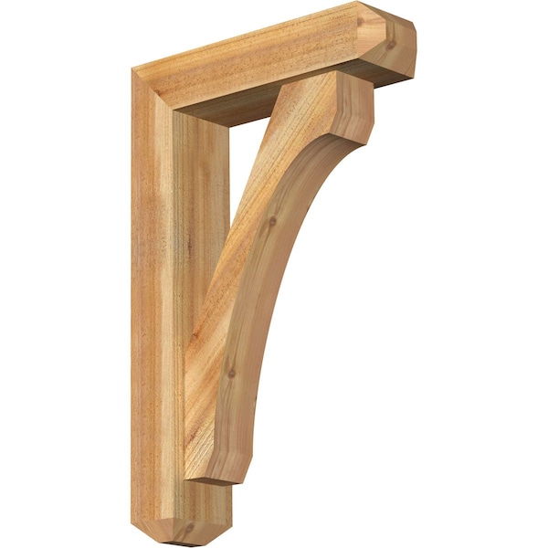 Ekena Millwork Legacy Craftsman Rough Sawn Bracket w/ Offset Brace, Western Red Cedar, 6"W x 22"D x 34"H BKT0604X22X34LEC04RWR - main